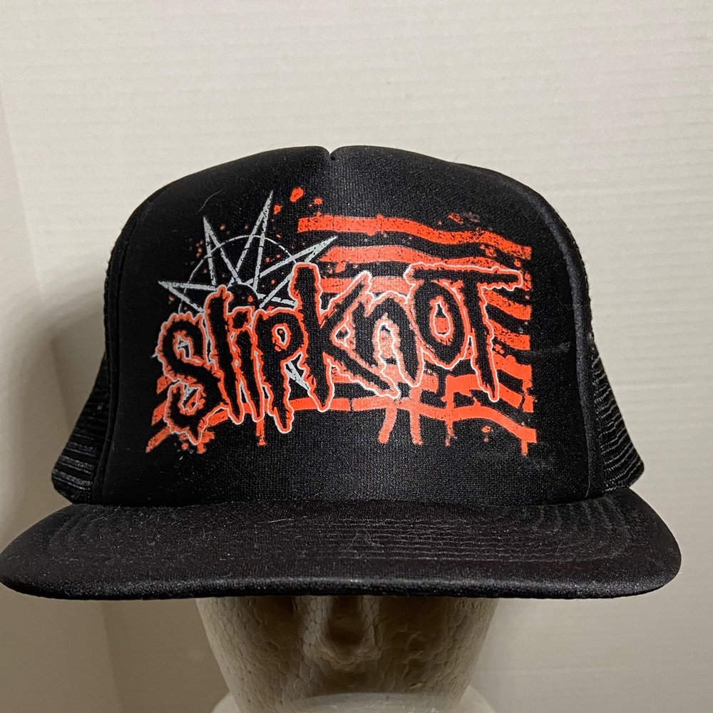 Vintage Slipknot Black and Red Trucker Hat-Concert Merch